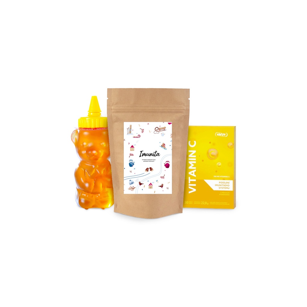 Dárkový balíček V19 (čaj, vitamin C & med), dárkový pytlíček