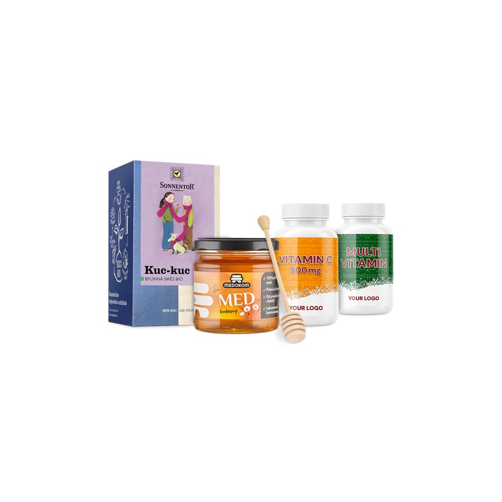 [D022.01] Dárkový balíček V22 (vitaminy, čaj & med), dárková krabička